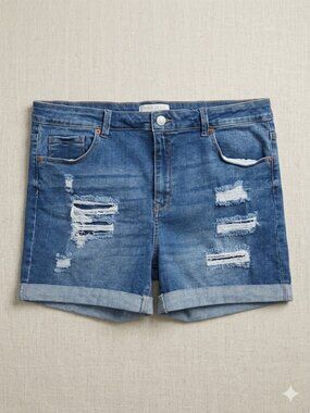 Wax Jean Women's Sustainable Distressed Denim Shorts